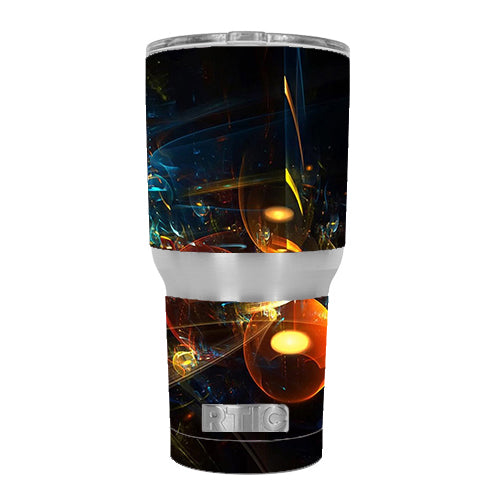 Abstract Art Bubbles RTIC 30oz Stainless Steel Tumbler with Lid & Straw - Insulated Cold Drink Cup for Coffee, Iced Tea & Smoothies - Perfect for Office, Travel & Outdoor Activities