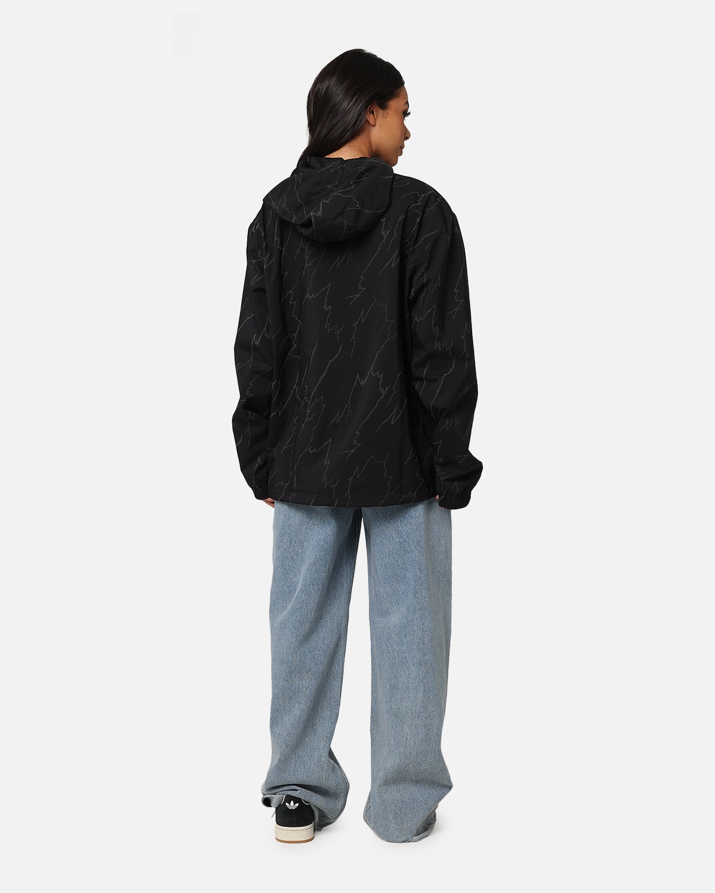 Adidas Lightning Windbreaker Jacket for Men & Women - Lightweight Water-Resistant Running Jacket - Black Windbreaker for Outdoor Sports, Jogging & Hiking