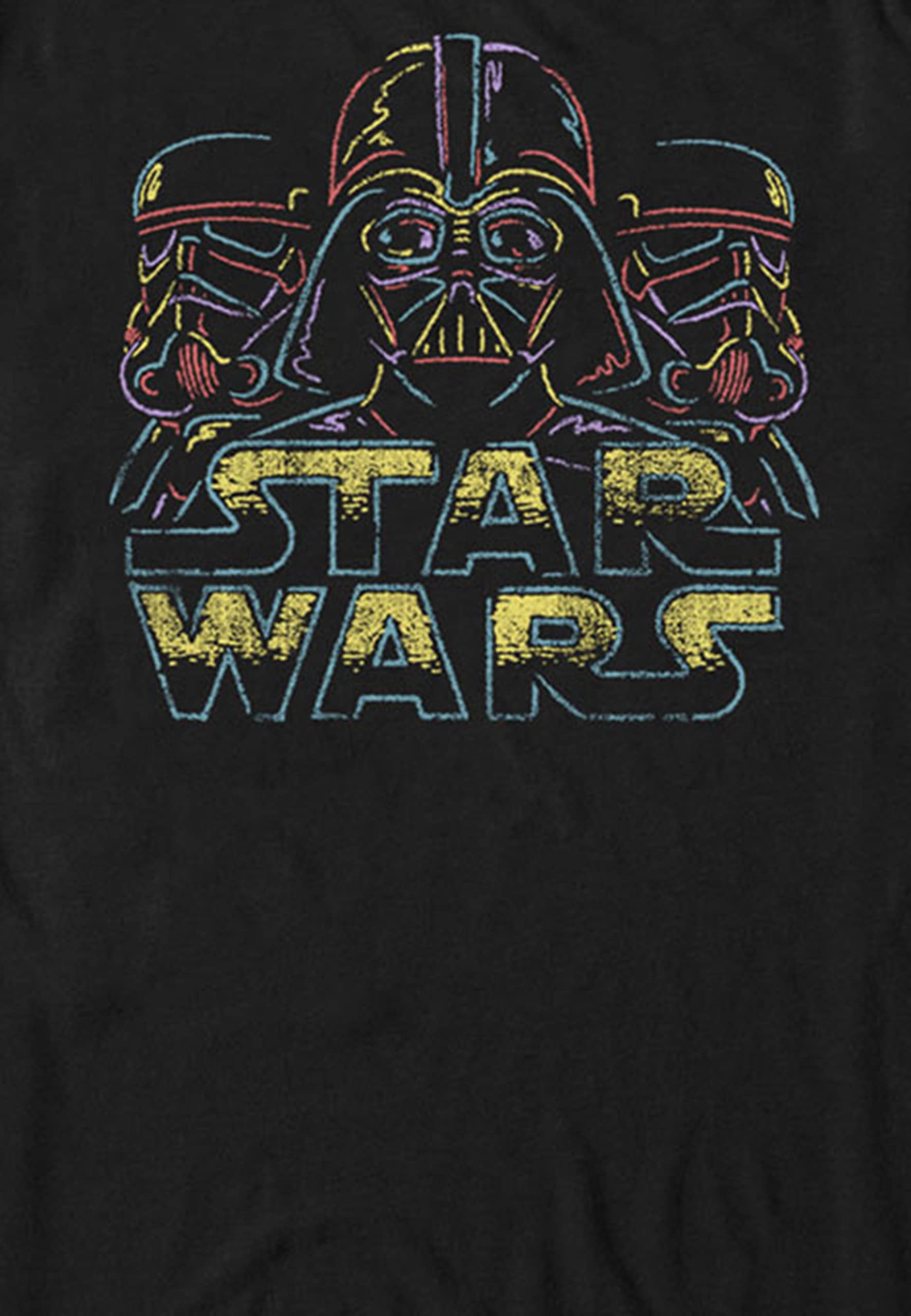 STAR WARS Men's Neon Graphic T-Shirt - Cool Light-Up Design for Cosplay, Comic Con & Star Wars Fans - Perfect for Halloween, Movie Nights & Gifts