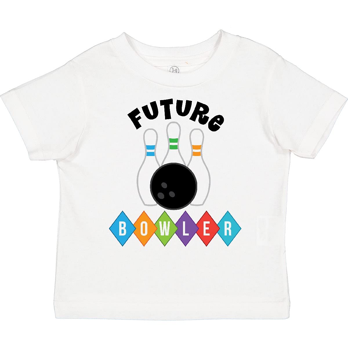 Inktastic Future Bowler Bowling Pins Toddler T-Shirt - Cute & Comfortable Cotton Tee for Kids - Perfect for Bowling Parties, Casual Wear & Family Outings