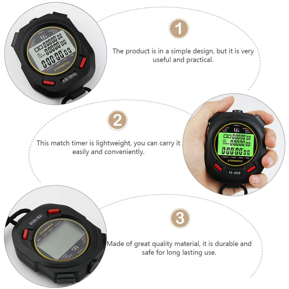 VOSAREA Waterproof Digital Stopwatch - Sports Timer with LED Display for Running, Swimming, Training & Match Timing | Professional Water-Resistant Stop Watch for Athletes, Coaches & Fitness Enthusiasts