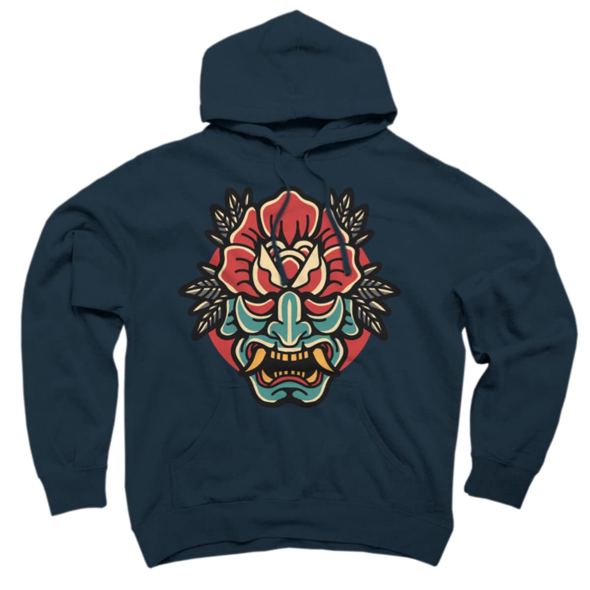 Design By Humans Unisex Oni-Rose Pullover Hoodie by Donipacoceng | Soft Cotton Streetwear for Men & Women | Perfect for Casual Outfits, Gym, and Outdoor Activities