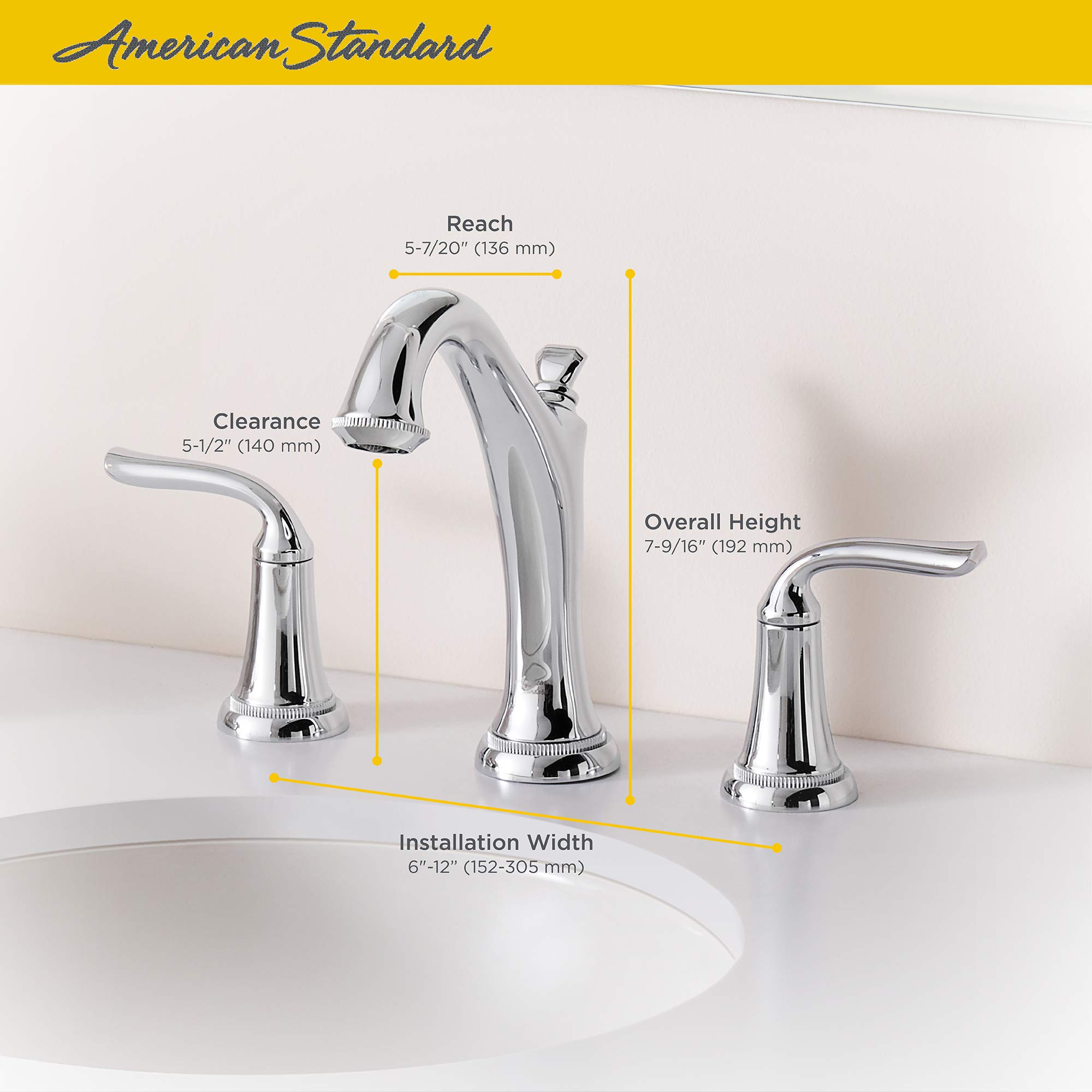 American Standard 7106801.295 Patience Widespread Bathroom Faucet in Brushed Nickel - Perfect for Modern Bathroom Vanities and Powder Rooms