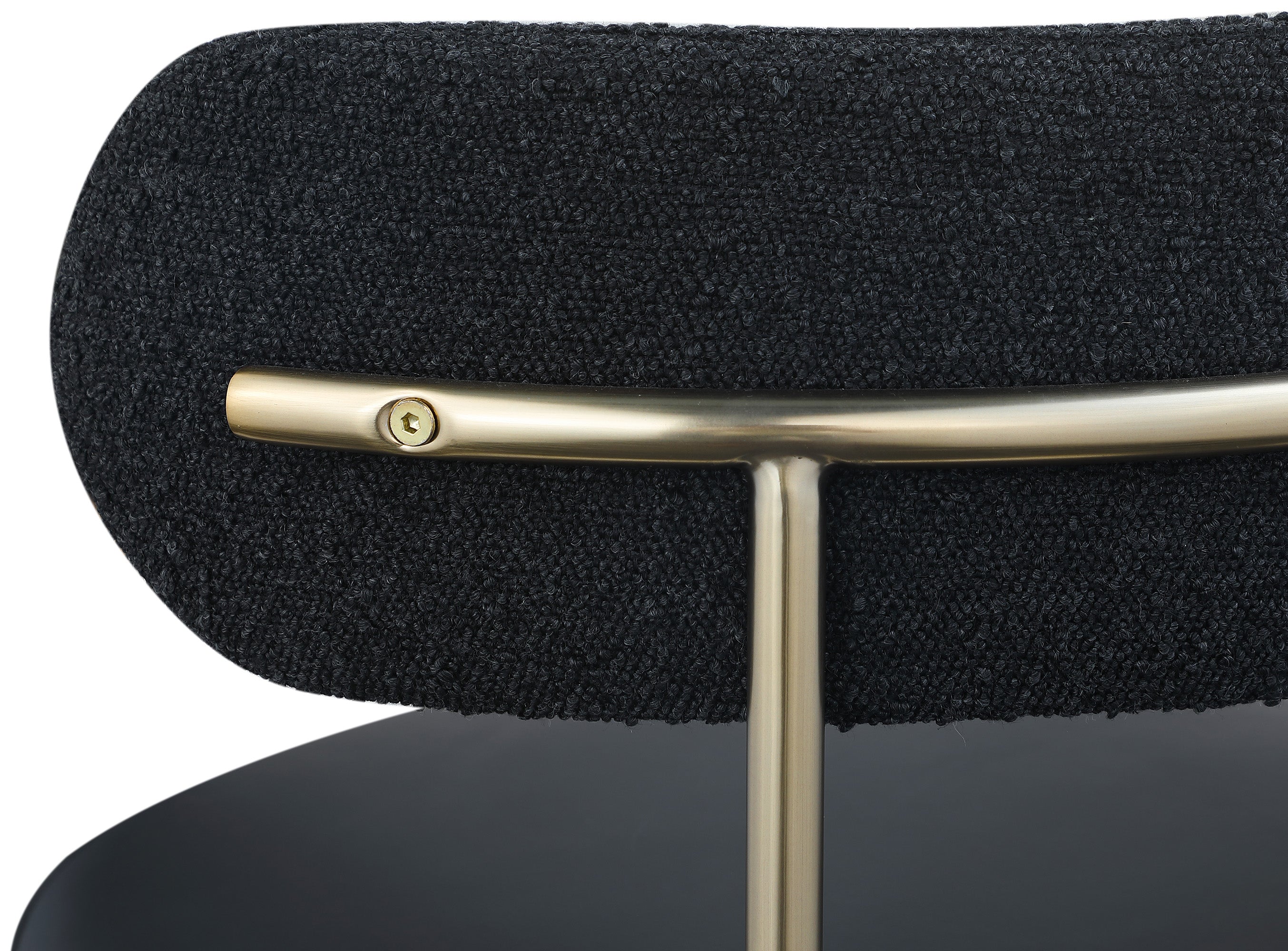 Vegan Leather & Boucle Fabric Dining Chair - Modern Comfortable Kitchen & Dining Room Seating for Home & Office Use
