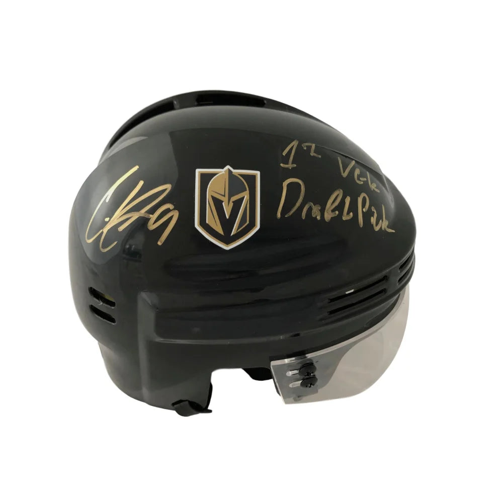 Authentic Cody Glass Signed Vegas Golden Knights Mini Helmet - 1st VGK Draft Pick with COA BAS - Perfect for Hockey Fans, Collectors & Memorabilia Displays