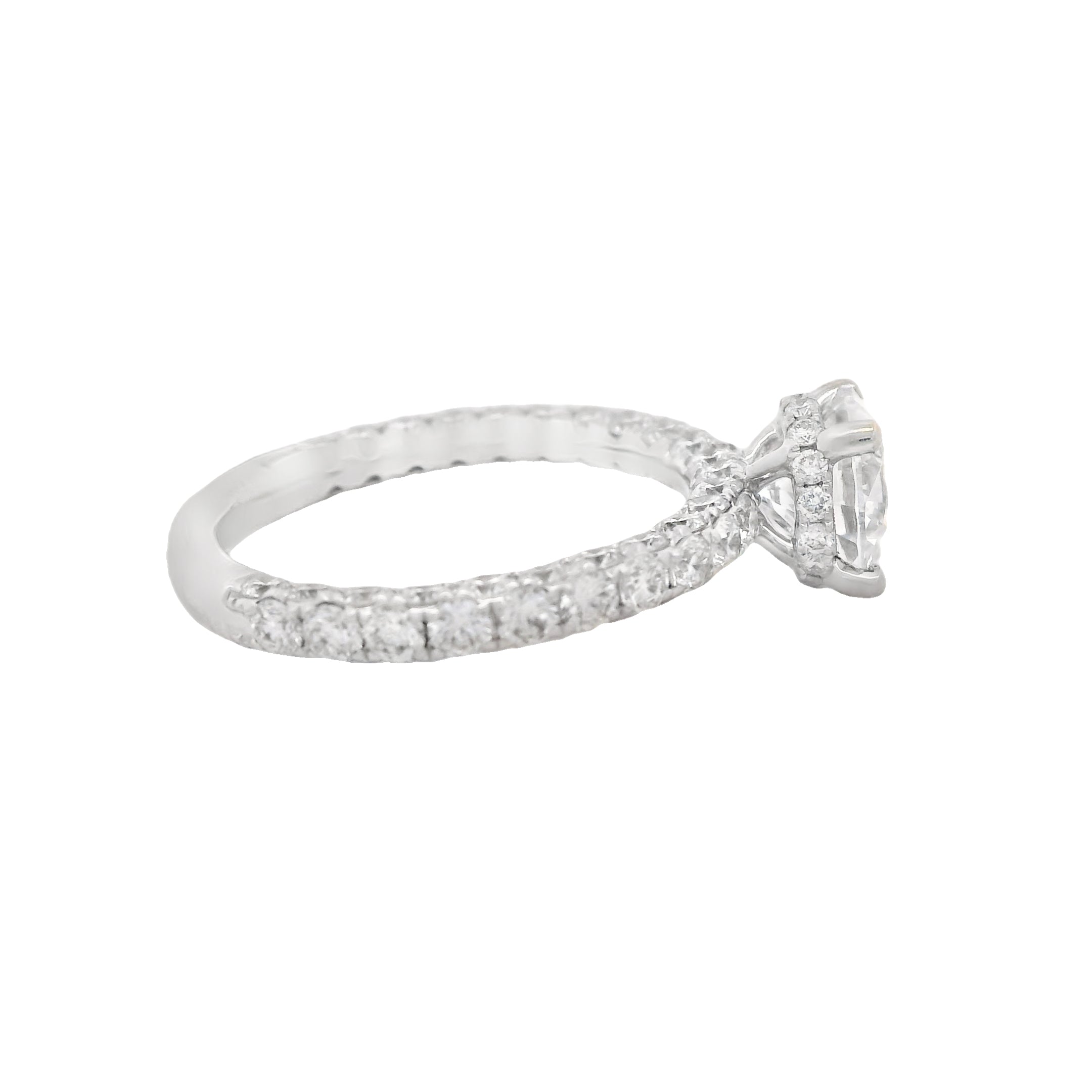 18K White Gold 3CT VVS Hybrid Diamond Engagement Ring for Women | Elegant Bridal Wedding Jewelry | Perfect for Proposals, Anniversaries & Special Occasions