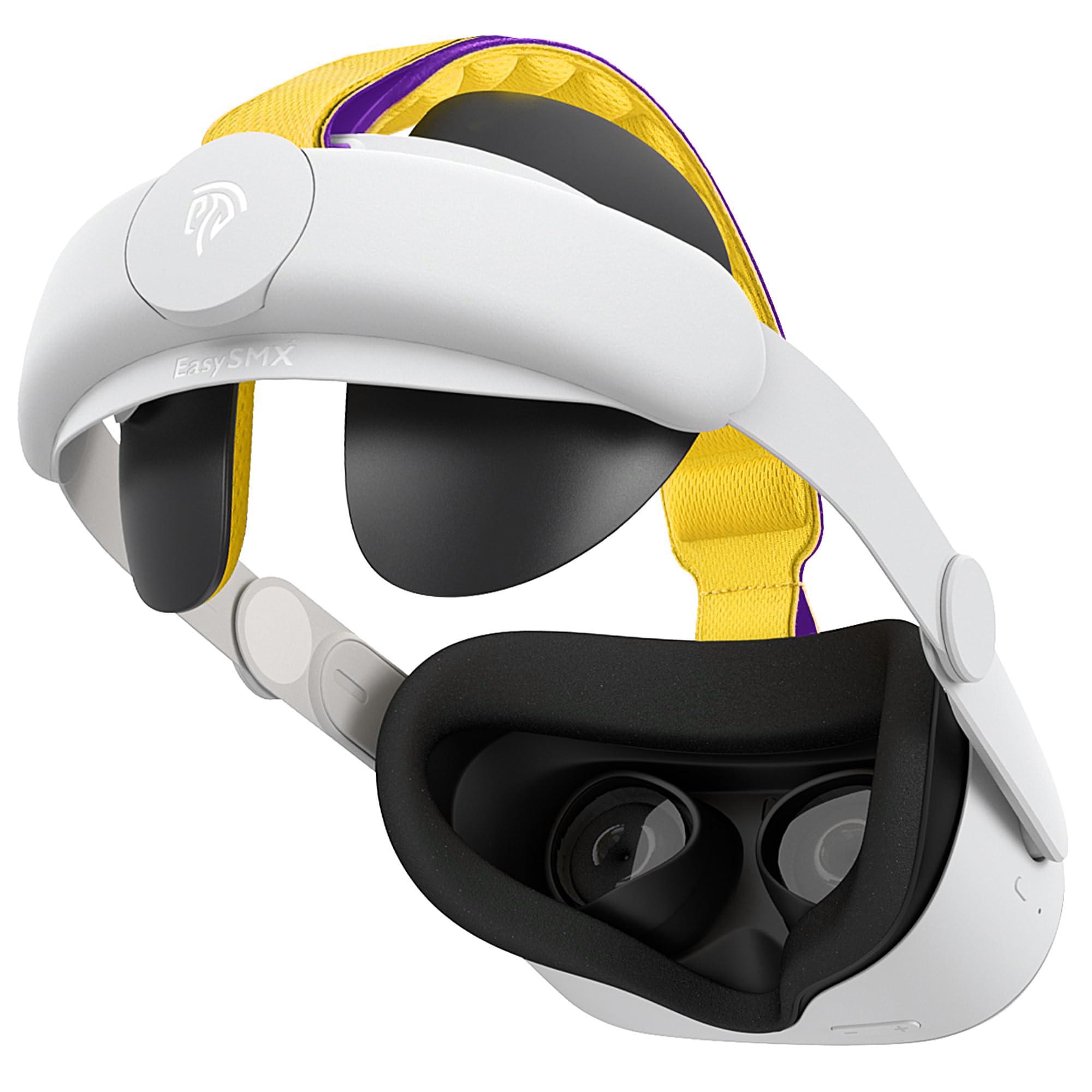 EasySMX Q20 Headset Strap for Oculus Quest 2 - Lightweight Comfortable VR Headband with Cooling Padding & Adjustable Side Straps - Includes Power Bank Mount - Perfect for Gaming, VR Fitness & Extended Play Sessions
