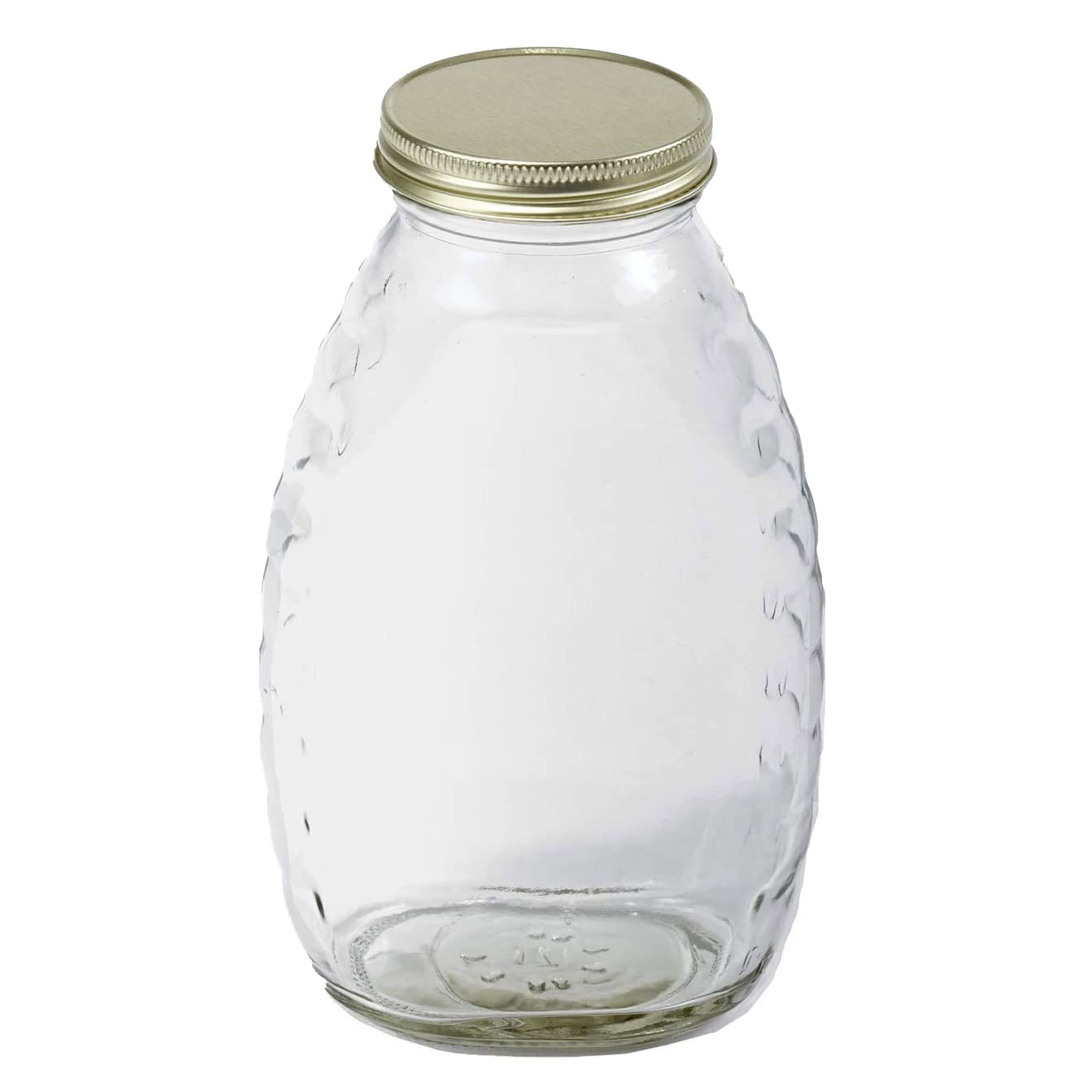 Little Giant 16oz Beekeeping Honey Jar - Traditional Skep Design Glass Storage Container with Airtight Lid & Label Space (48-Pack) - Perfect for Home Beekeepers, Farmers Markets & DIY Honey Gifts