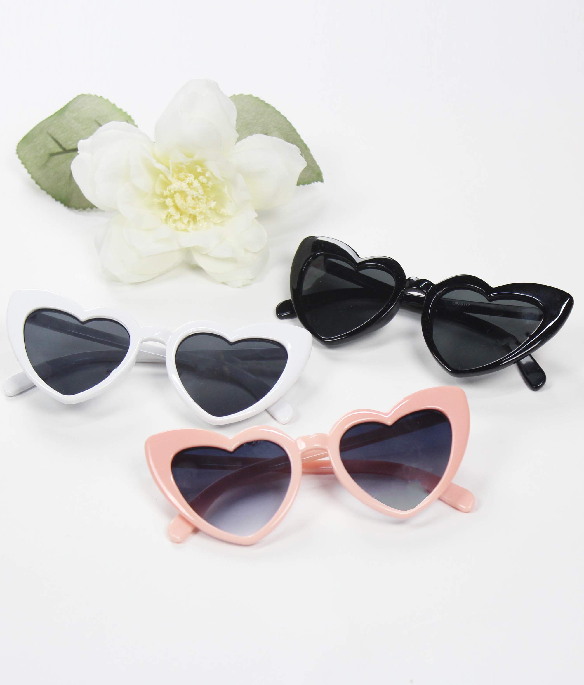 Heart Shaped Sunglasses for Women - Trendy Cat Eye Love Sunglasses with UV Protection - Perfect for Summer, Beach, Date Night & Fashion Accessories