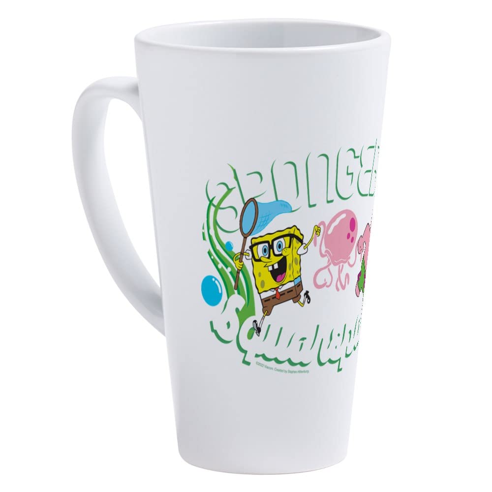 SpongeBob SquarePants Jellyfish Humor 17 oz Coffee Mug - Funny Cartoon Character Latte Cup for Home, Office & Gift Giving