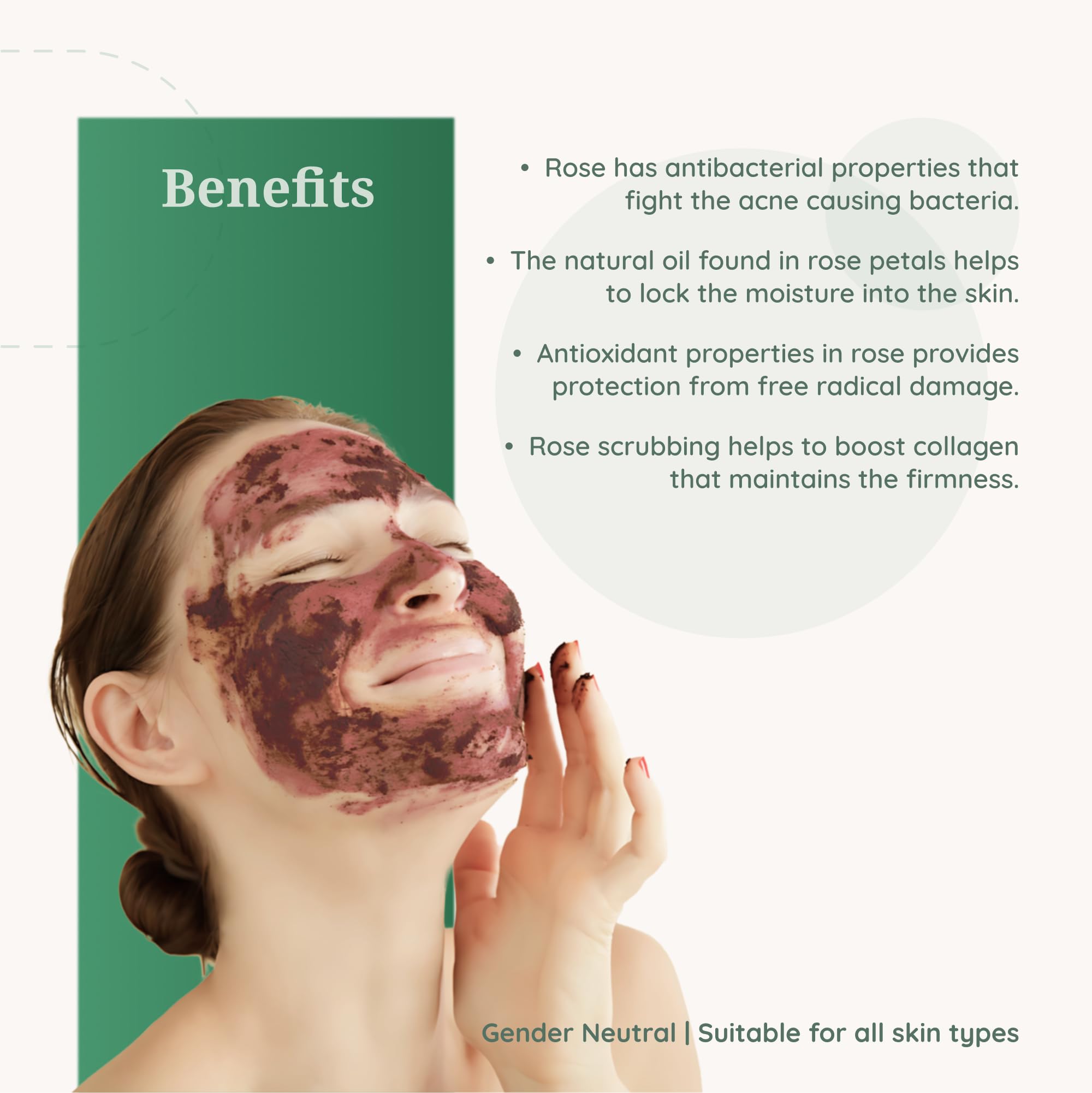 Pure & Natural Double Filtered Rose Powder for Skin Brightening, Tan Removal & Glow | Herbal Face Pack Mask | Eco-Friendly Paper Pouch (1 Count) | Perfect for DIY Skincare, Spa Days & Natural Beauty Routines