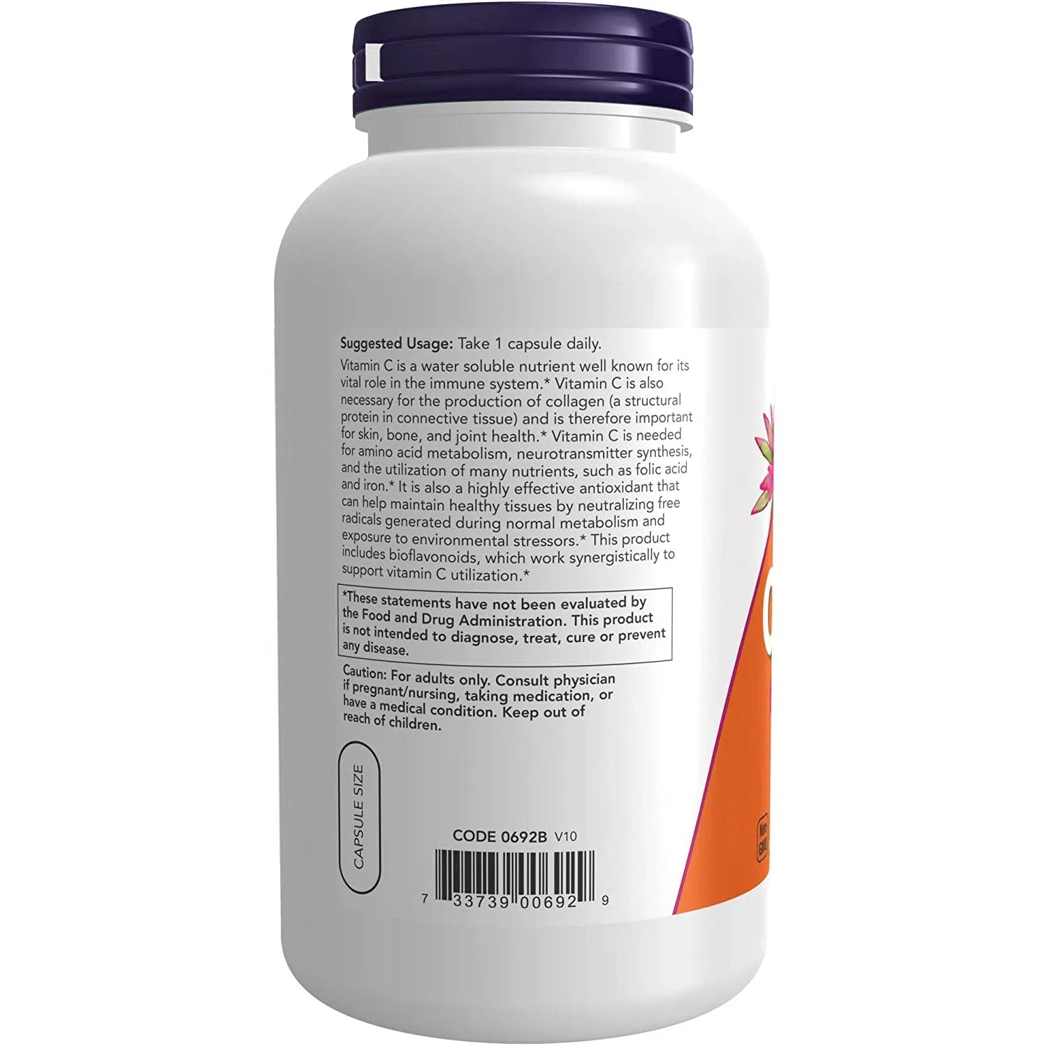 NOW Vitamin C 1000mg Vegetarian Capsules - Immune Support, Antioxidant Boost for Adults & Kids | Daily Wellness Supplement for Cold Season, Skin Health & Energy