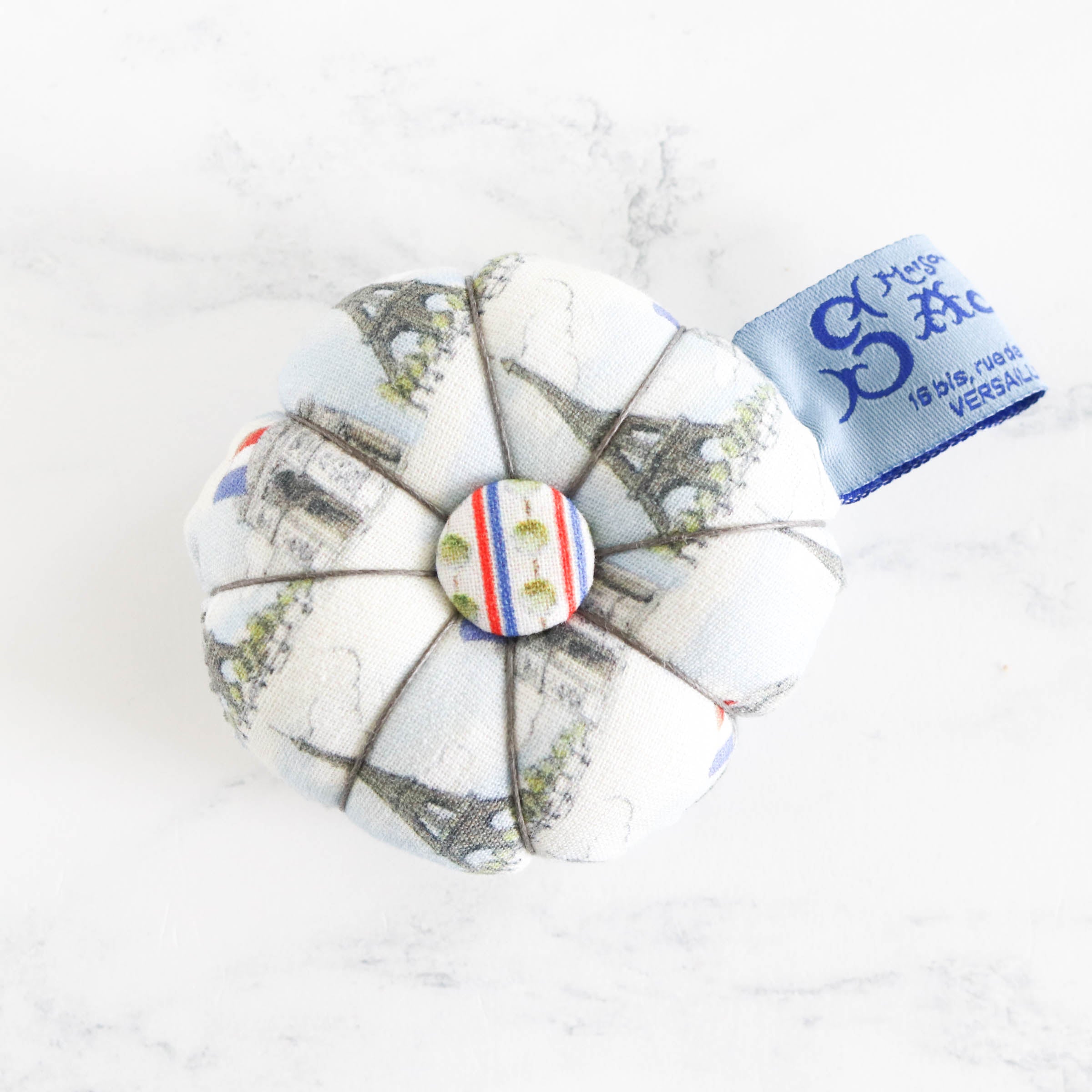 Maison Sajou Fabric Pincushion - Eiffel Tower Design Sewing Needle Holder for Quilting, Embroidery & Crafting | Perfect Gift for Seamstresses & DIY Enthusiasts