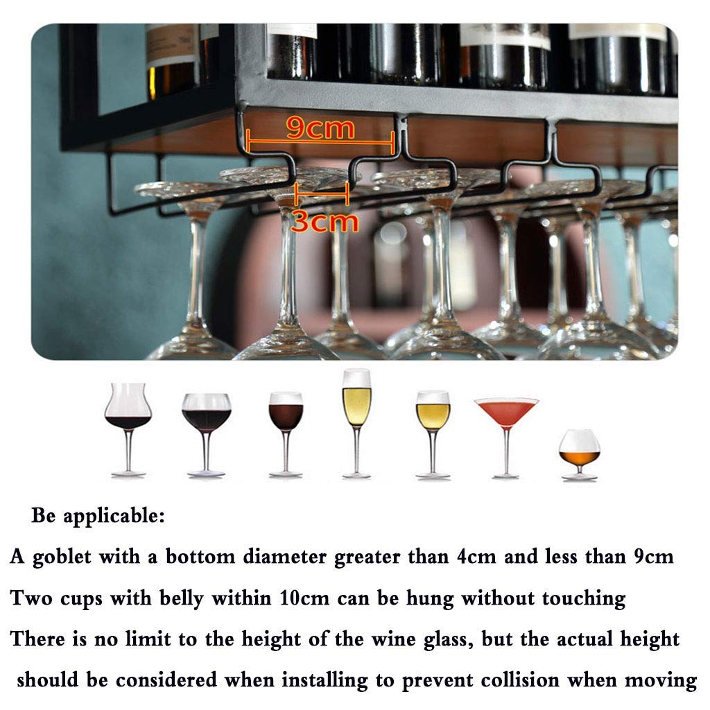 Vintage Adjustable Metal Chain Ceiling Wine Rack - Organize Kitchen Stemware Holder with Cup Hanger for Wine Glasses & Bottles | Perfect for Home Bars, Restaurants, Pubs & Commercial Use