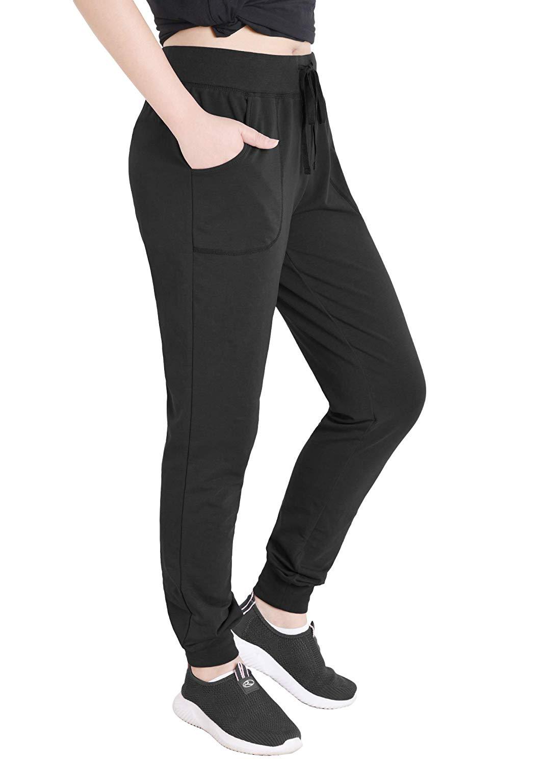 Women's Soft Cotton Jogger Sweatpants with Pockets - Comfortable Lounge Pants for Yoga, Running & Casual Wear