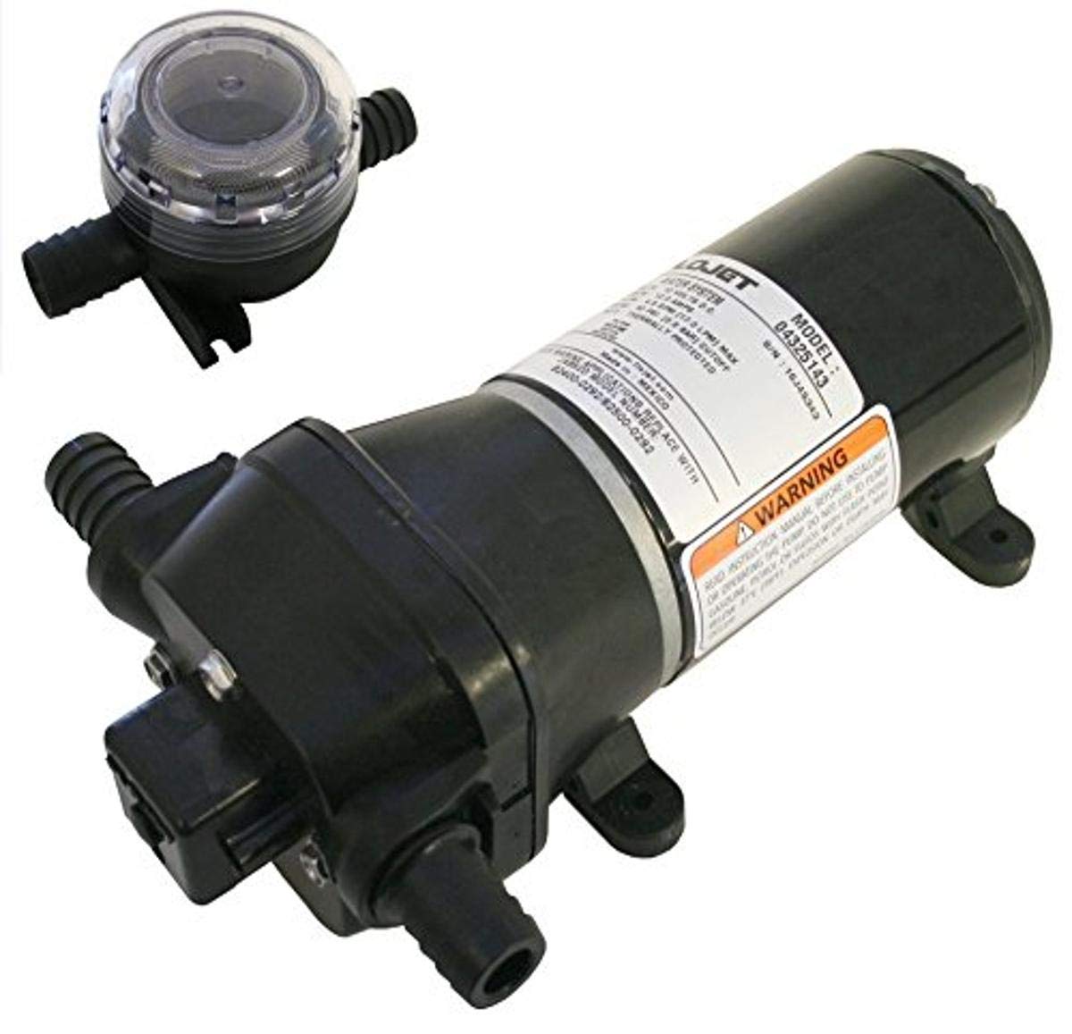 Flojet 4325 Series Heavy Duty Automatic Deck Washdown Pump with Quad II Diaphragm - Ideal for Marine, RV, and Industrial Cleaning Applications