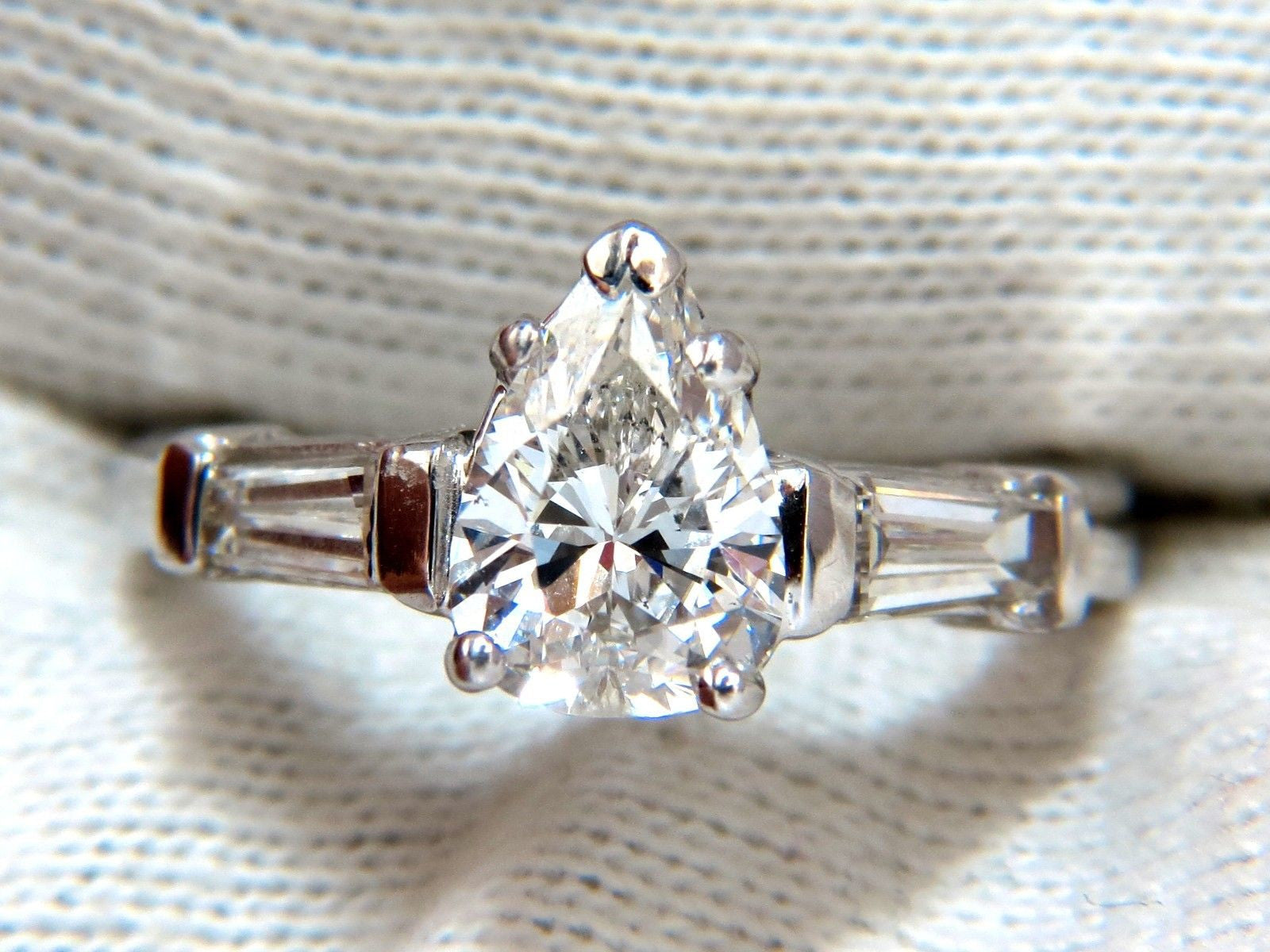1.74CT GIA Certified Natural Pear Brilliant Diamond Ring - Classic Three Stone Engagement Ring for Women, Perfect for Proposals, Anniversaries & Special Occasions