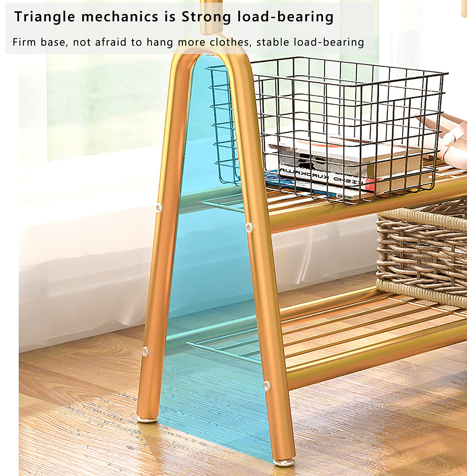 2-in-1 Rolling Garment Rack with Shelves & Hooks - Sturdy Metal Clothes Drying Rack for Bedroom, Entryway & Laundry Room - Easy Assembly Space-Saving Storage Solution for Jackets, Coats & Clothes Organization