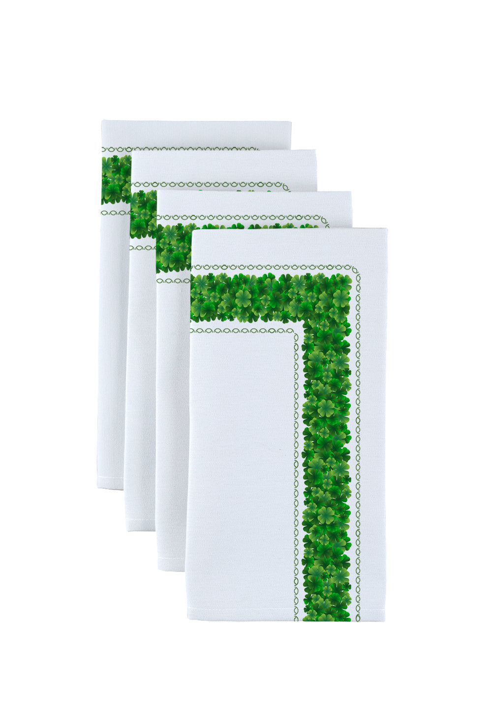 Clover Arches Garland Napkins - 20-Pack Green Shamrock Printed Paper Napkins for St. Patrick's Day Party Decorations & Irish-Themed Celebrations