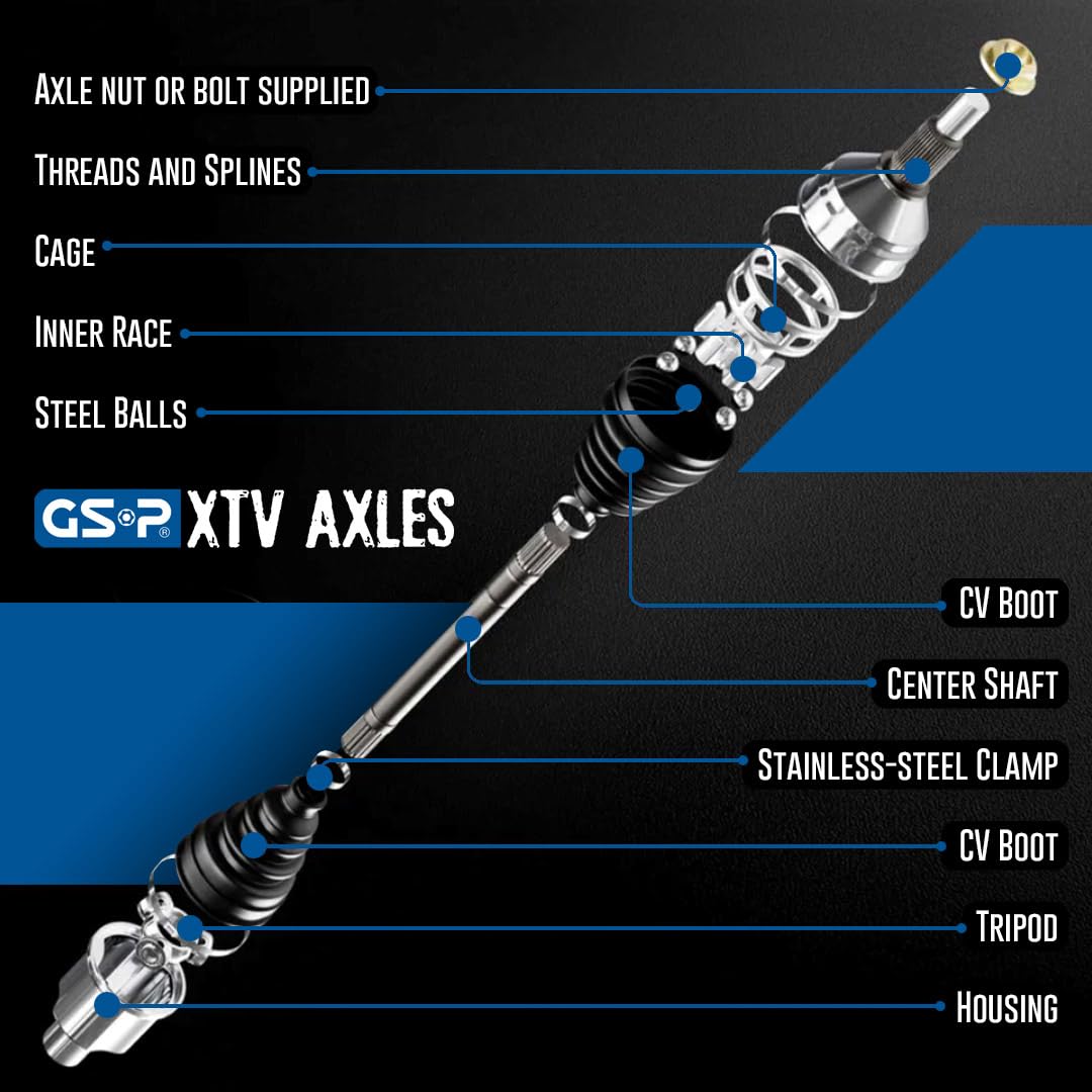 GSP 4102056 CV Axle Assembly - Compatible with Select Can-Am Models - Rear Left - Perfect for ATV & UTV Off-Road Repairs & Maintenance