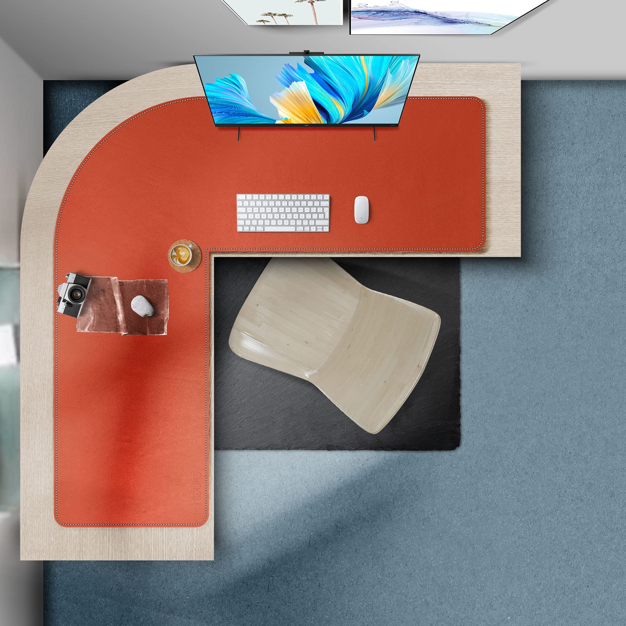Premium L-Shaped Desk Mat - 46