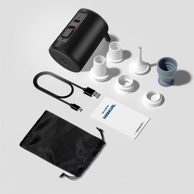 Portable Electric Air Pump for Inflatables - USB Rechargeable Mini Pump for Air Mattress, Pool Floats, Camping Gear & Vacuum Storage Bags | Fast Inflation/Deflation | Perfect for Outdoor, Travel & Home Use