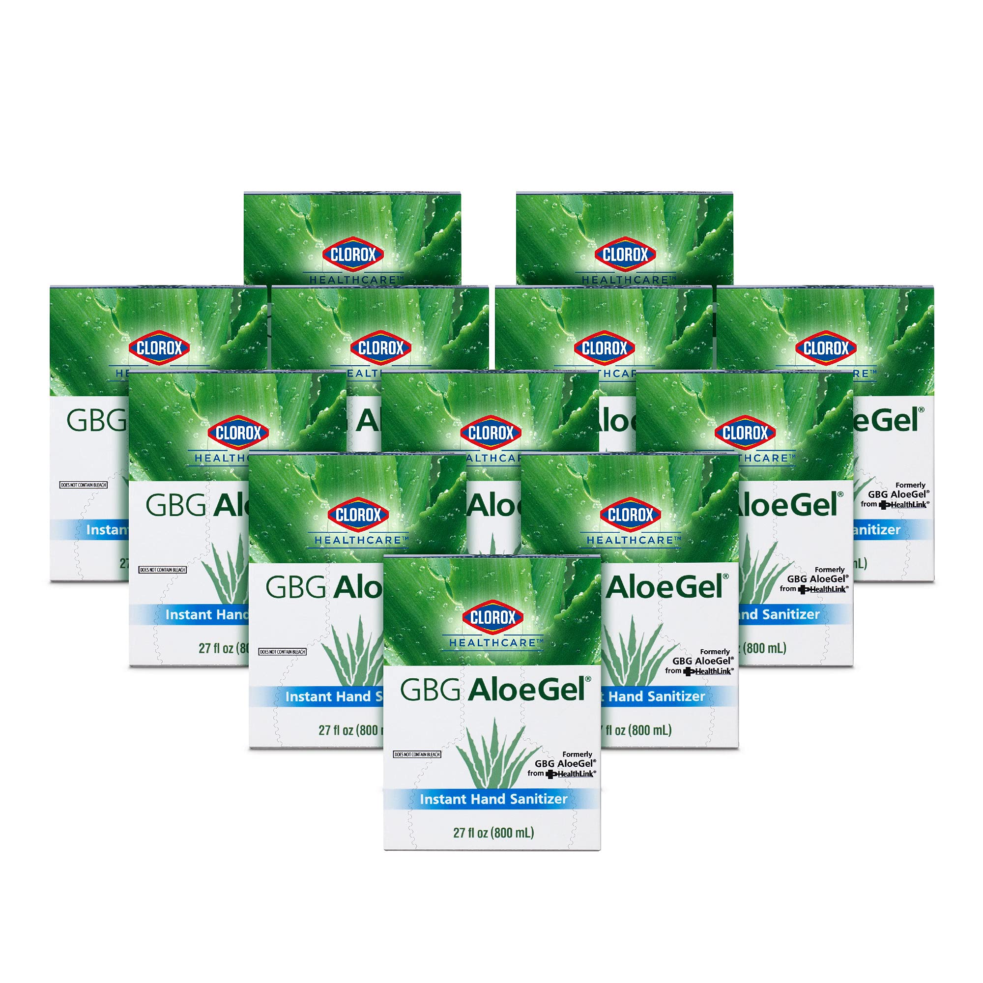 Clorox Healthcare GBG AloeGel Hand Sanitizer Refill Bag in Box - 27 oz (798 ml) | 12-Pack Alcohol-Based Sanitizing Gel with Aloe Vera | Ideal for Hospitals, Schools, Offices & Public Spaces