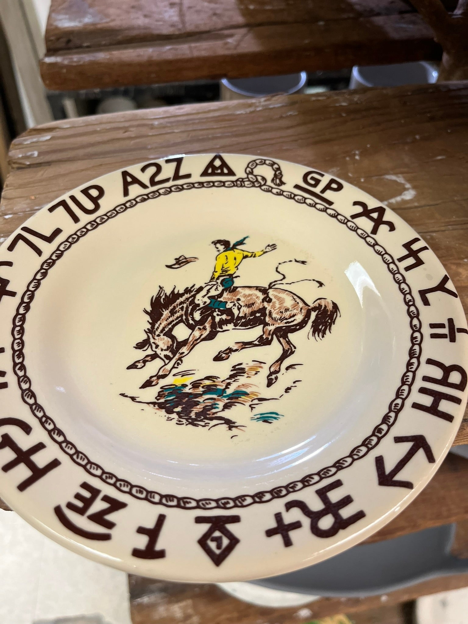 Cowboys & Brands Western Ranch Dinnerware Set - Rustic Tableware for Cowboy Themed Parties, BBQ, and Ranch Style Dining