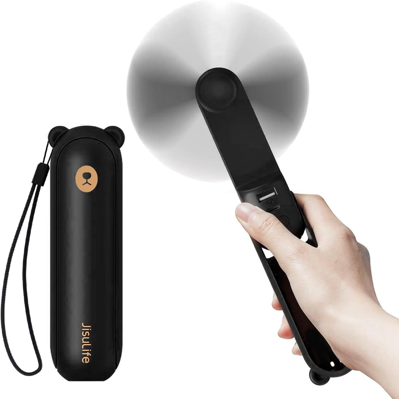JisuLife Handheld Fan Life8 Plus - Portable USB Rechargeable Mini Fan with 3 Speeds, Quiet Operation - Perfect for Travel, Office, Gym & Outdoor Activities