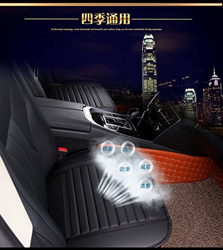 Premium PU Leather Car Seat Covers - Universal Fit Front Row Cushion Protectors (Black, 1-Piece) | Durable & Comfortable Auto Interior Accessories for Sedans, SUVs & Trucks | Perfect for Daily Commute, Road Trips & Family Protection