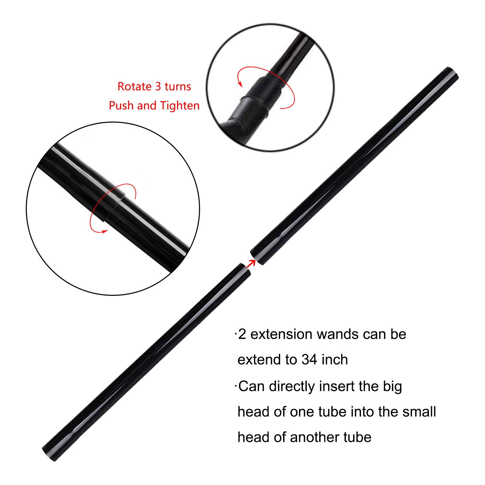 VideoPUP 3-Pack Vacuum Cleaner Extension Wands (1-1/4