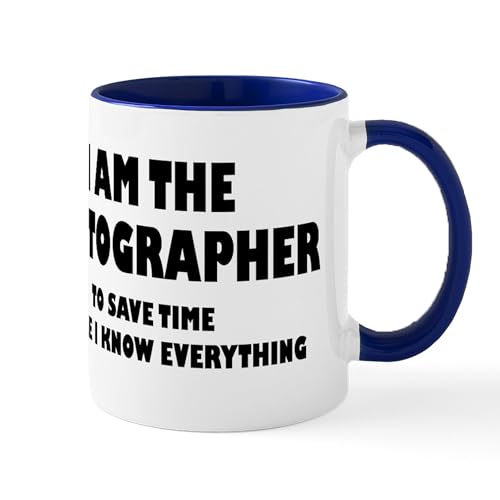 White/Navy Inside - I Am The Photographer Mug