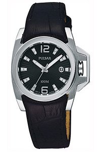 Pulsar PXT707X Women's Black Leather Strap Wrist Watch - Elegant & Durable Timepiece for Everyday Wear, Office & Special Occasions