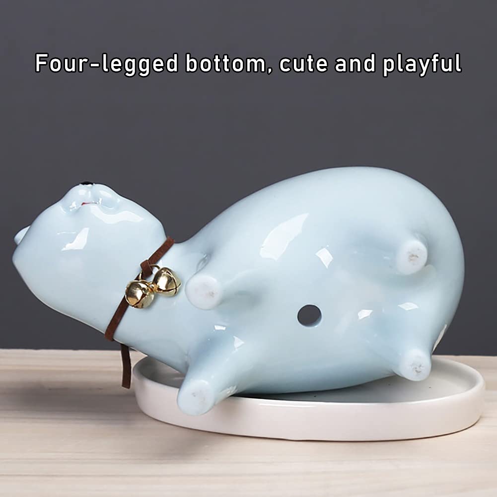 Cute Ceramic Cat Planter with Drainage Hole - Succulent, Cactus & Flower Pot for Home Decor | Perfect Cat Lover Gift Idea for Indoor Plants, Office Desk & Garden Decor