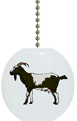 Goat Farm Animal Ceramic Fan Pull Chain - Handmade Solid Ceramic Ceiling Fan Pull Switch for Farmhouse, Cottage, and Rustic Home Decor - Perfect for Kitchen, Bedroom, and Porch Lighting