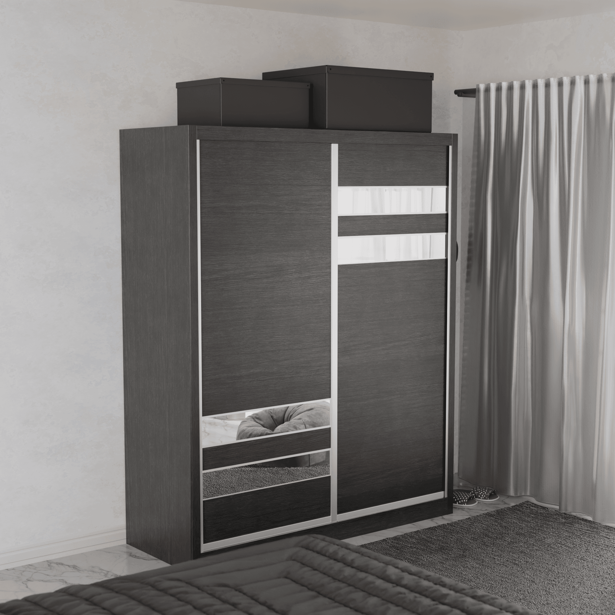 Micasa Modular Wardrobe W04 - Customizable Closet Organizer System for Bedroom & Walk-in Closet | Space-Saving Storage Solution with Adjustable Shelves & Hanging Rods