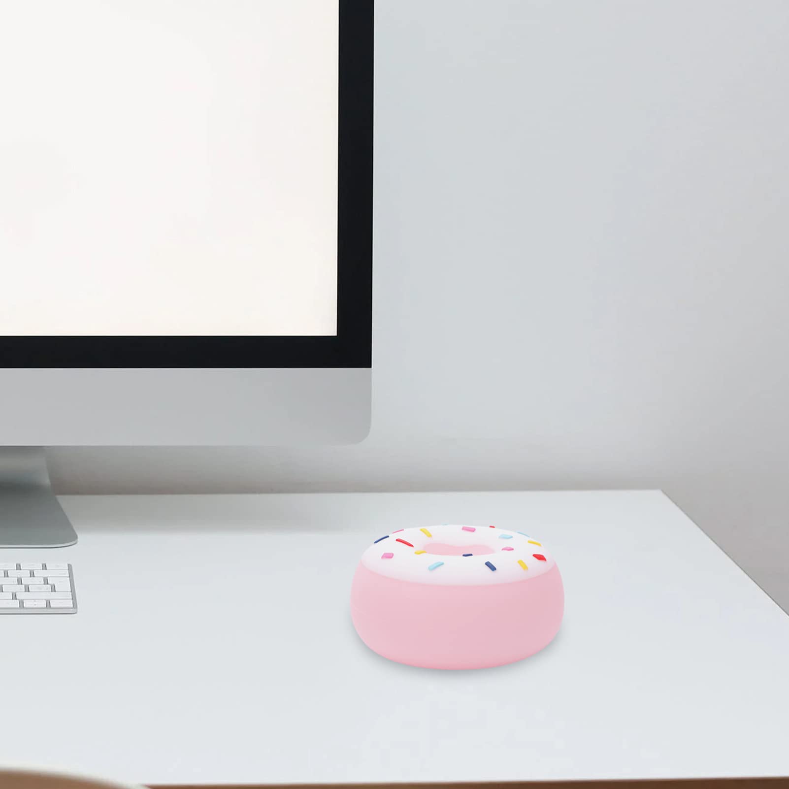 **Beaupretty Cute Silicone Donut-Shaped Night Light - USB-Powered LED Bedside Lamp for Girls, Nursery, Bedroom - Perfect for Anniversary, Wedding & Desk Decor**    *(Ideal for kids' rooms, cozy bedrooms, romantic weddings, or as a thoughtful gift!)*