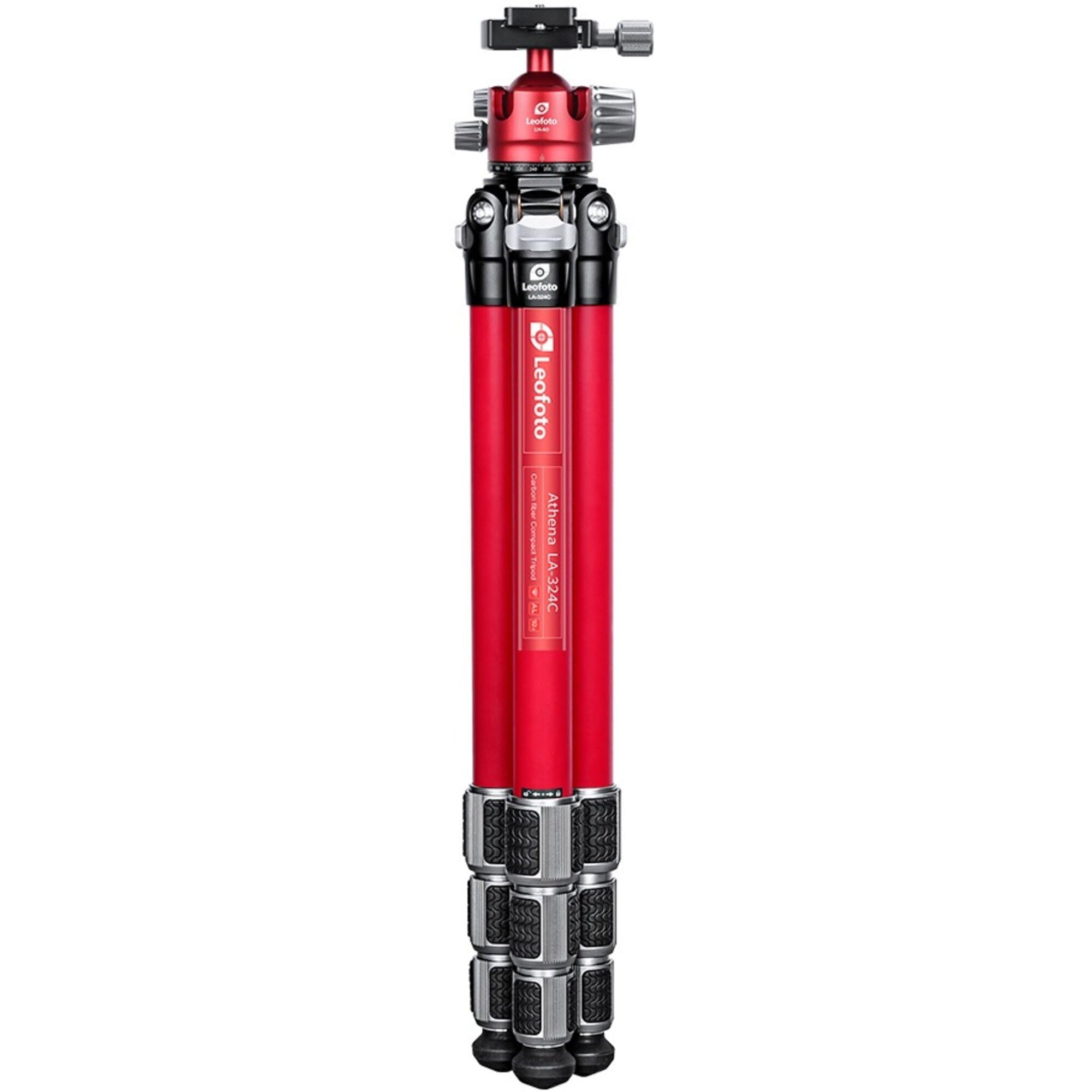 LEOFOTO LA-324C+LH-40 Carbon Fiber & Titanium Tripod with Ball Head & Quick Release Plate - Professional Camera Tripod for DSLR, Mirrorless & Compact Cameras - Perfect for Travel, Landscape & Studio Photography