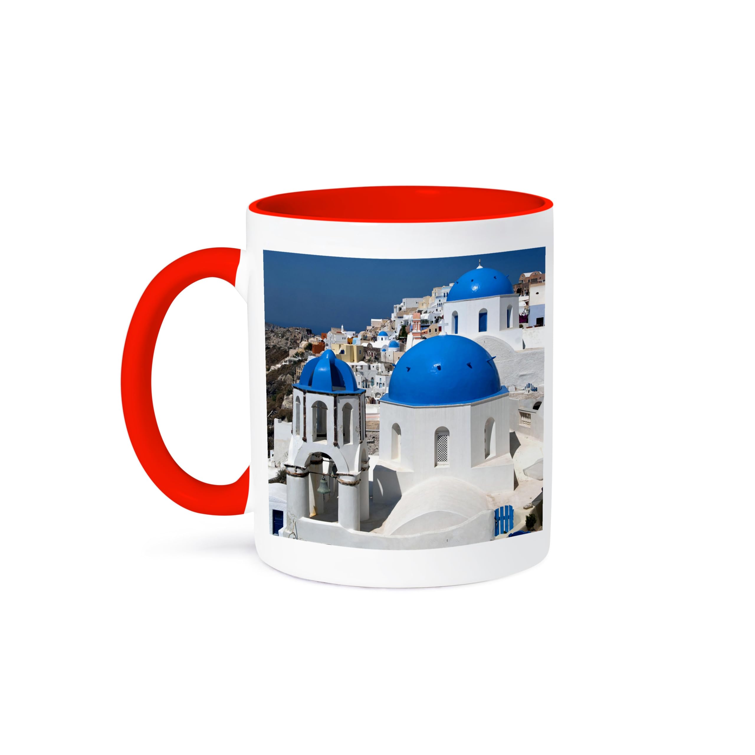 3D Rose 11oz Two-Tone Red and White Ceramic Coffee Mug - Perfect for Home, Office, or Gift Giving