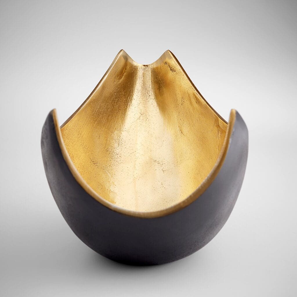 Cyan Design 10620 Boema Tray - Small Decorative Serving Tray in Elegant Matt Black & Gold Finish | Perfect for Coffee Table, Vanity Organizer, or Gift Giving