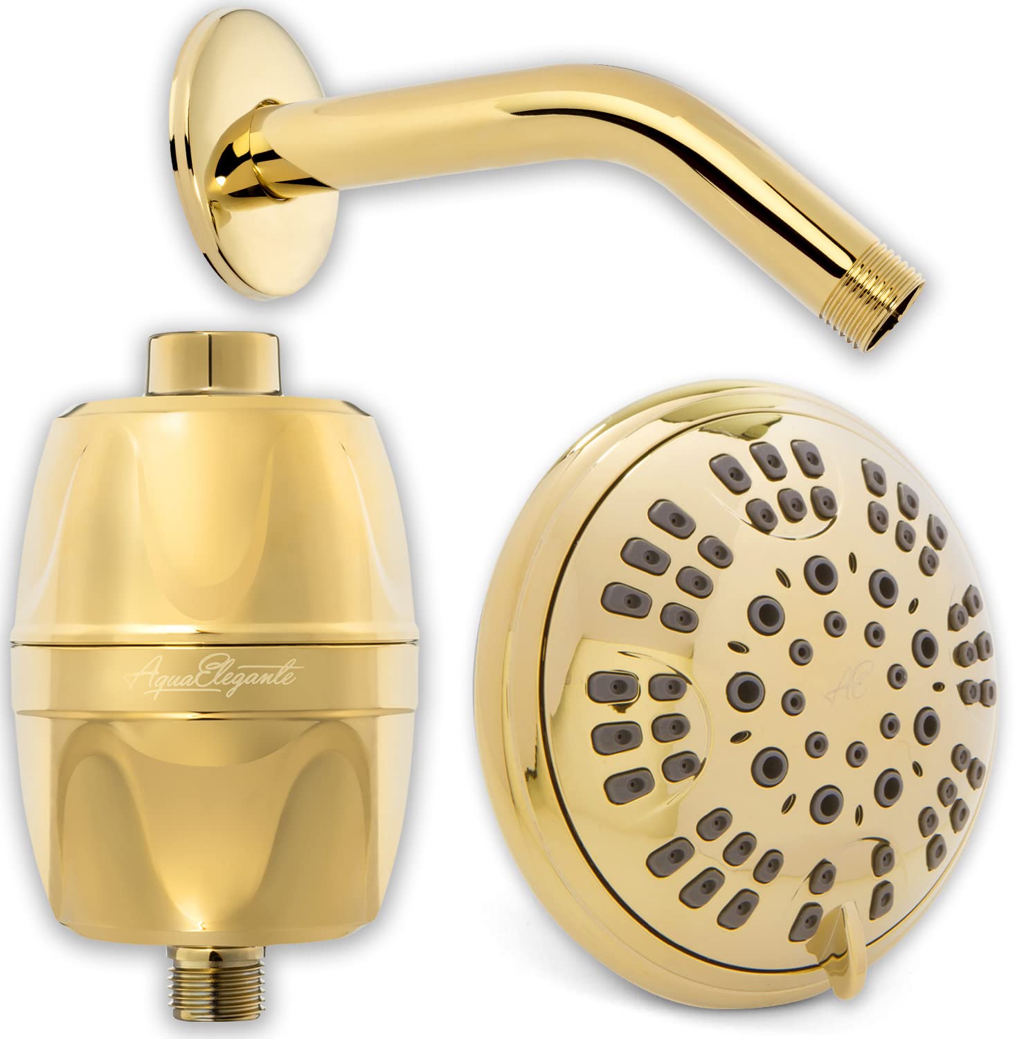 Premium 6-Function High Pressure Shower Head with Water Filter - Removes Chlorine & Impurities - Includes 6