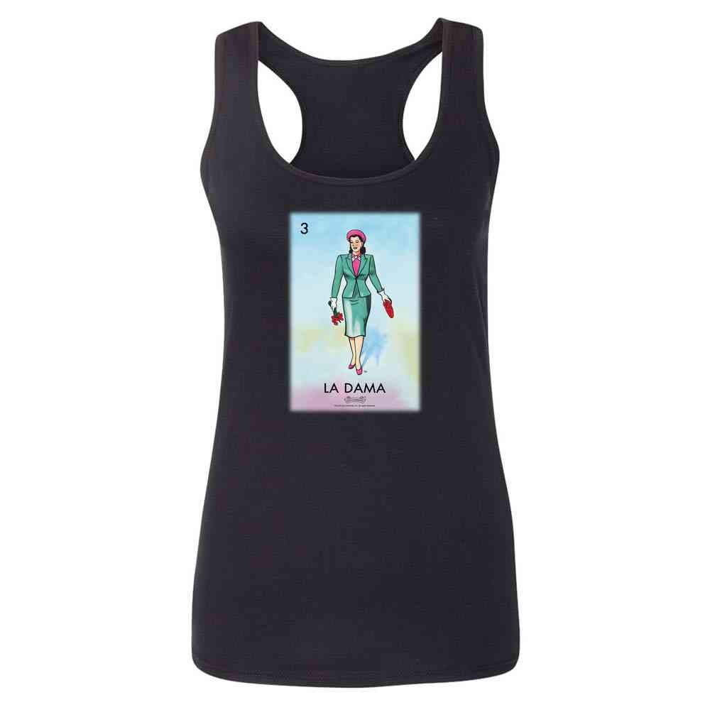 Pop Threads La DAMA Women's Loteria Mexican Bingo Graphic T-Shirt - Cute Casual Tee for Women | Perfect for Cinco de Mayo, Hispanic Heritage Month & Bingo Nights