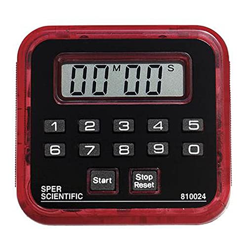 Sper Scientific 810024RC Digital Count Up/Down Timer - 99 Minute Range with Alarm - Perfect for Lab Experiments, Cooking, and Classroom Activities