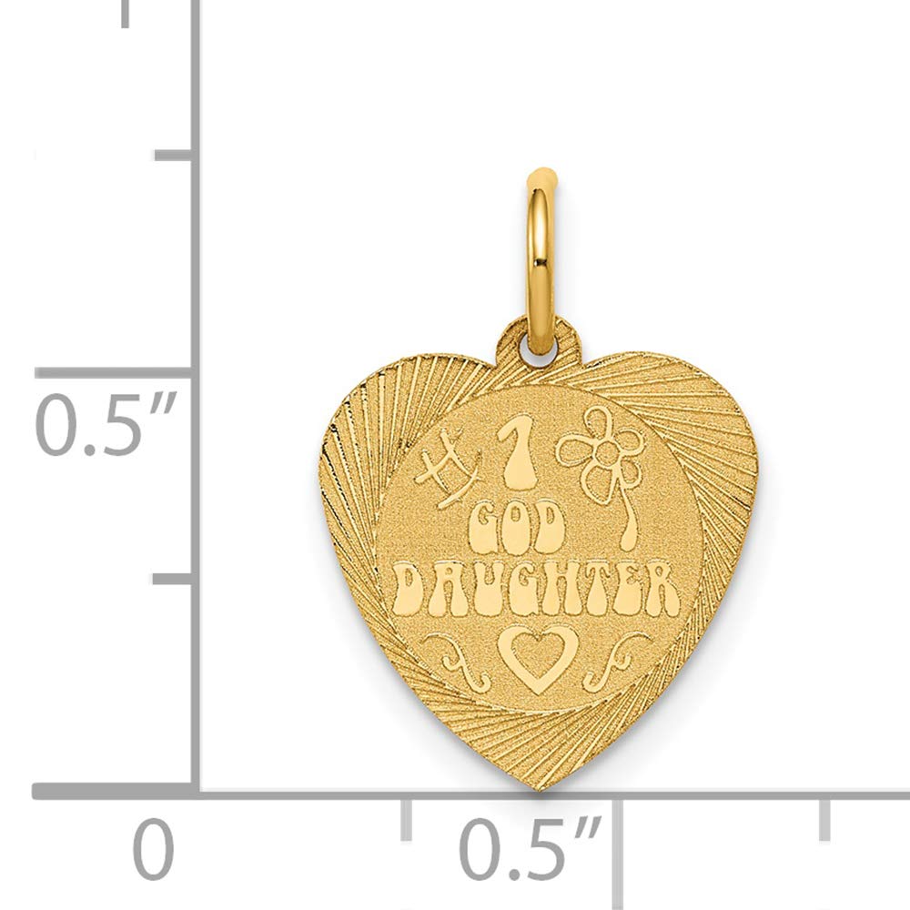 14K Yellow Gold God Heart Disc Charm - FJC Finejewelers | Religious Jewelry for Necklaces, Bracelets & Gifts | Perfect for Baptisms, Weddings & Daily Faith Wear