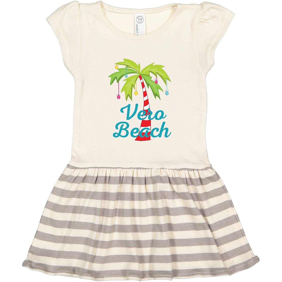 Inktastic Vero Beach Christmas Toddler Dress - Holiday Party Outfit for Baby Girls, Festive Toddler Christmas Dress for Family Photos & Holiday Events