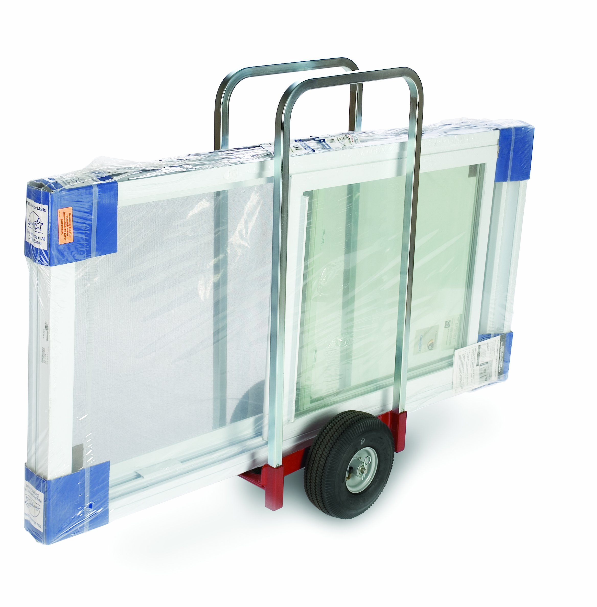Heavy Duty Steel Utility Cart with Handle - 350 lbs Capacity, Airless Rubber Wheels, 20