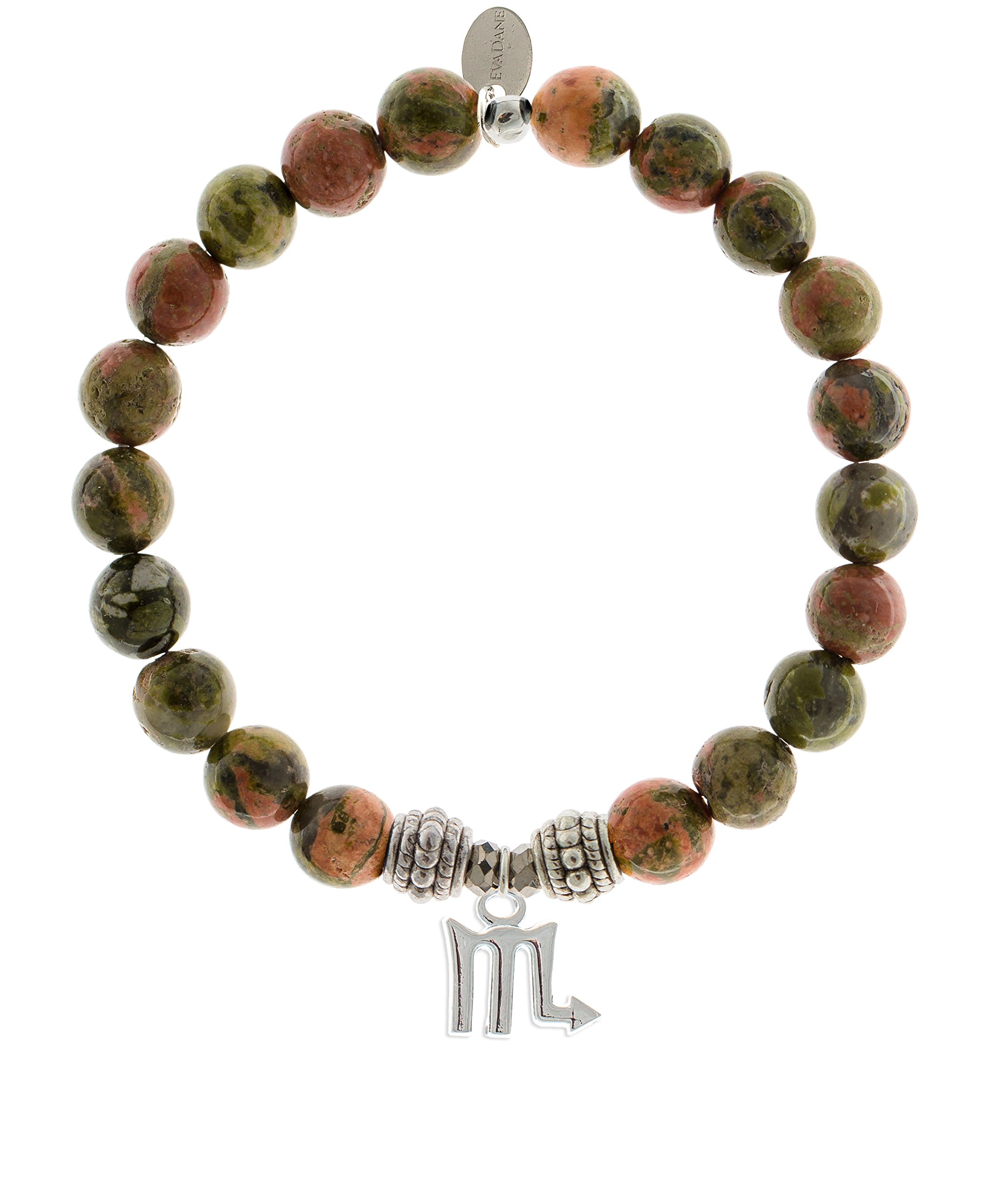 Natural Unakite Gemstone Rope Bead Scorpio Zodiac Stretch Bracelet for Women - Adjustable Healing Crystal Jewelry for Meditation, Yoga & Spiritual Protection
