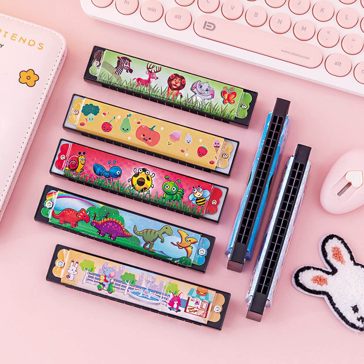 24-Piece Kids Harmonica Toy Set - 16 Hole Musical Instrument for Toddlers & Children - Perfect for Birthday Party Favors, Goodie Bags & Music Education - Fun Learning Toy Gift for Boys & Girls Ages 3+