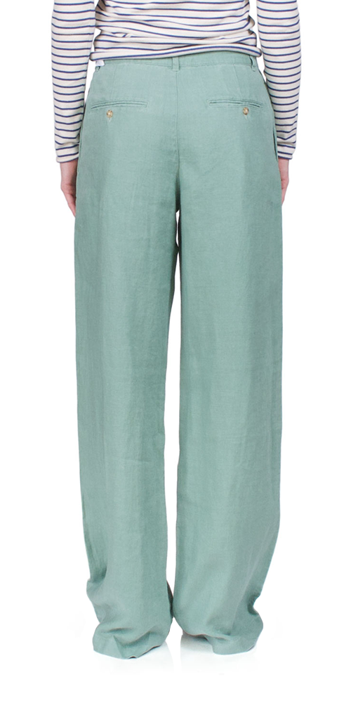 Double Pleat Wide Leg Chino Pants in Sage Green - Comfortable & Stylish Casual Trousers for Work, Office, and Everyday Wear