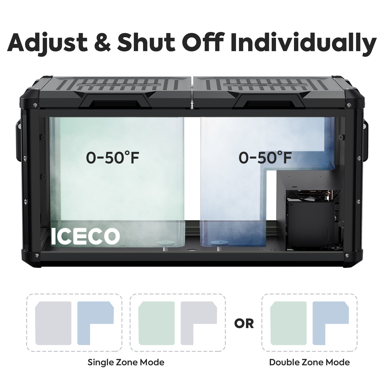 ICECO VL75ProD 79.2QT 12V Heavy Duty Portable Fridge Freezer for Camping, RV, Truck & Outdoor Adventures - Dual Zone Car Refrigerator with Freezer Compartment